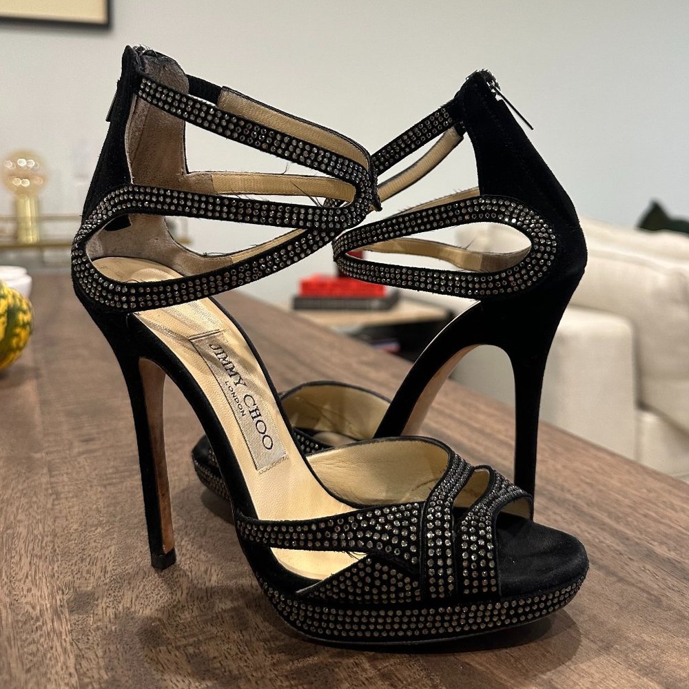 Jimmy Choo Crystal Studded Heels | Size 6